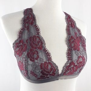 Youmita Floral Lace Crossback Overlayed Bralette